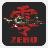 A6M nul Vierkante Sticker (Voorkant)