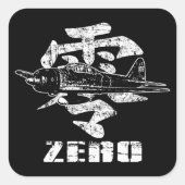 A6M nul Vierkante Sticker (Voorkant)