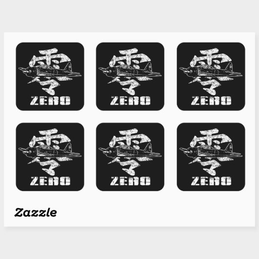 A6M nul Vierkante Sticker (Vel)