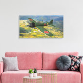 A6M Zero tijdens de vlucht Canvas Afdruk (Insitu (Woonkamer))