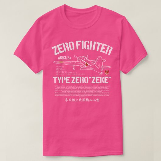 A6M Zero Zeke Imperial Japanse Nay Air Service Fi T-shirt (Design voorkant)