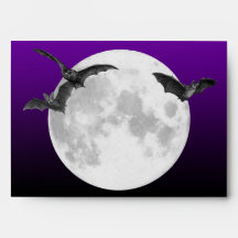 A7 Full Moon met Bats Invitation Envelope