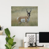 A8 Gaffelantilope Grote Bok Poster (Thuiskantoor)