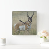 A8 Pronghorn Antelope Vierkante Klok (Huis)