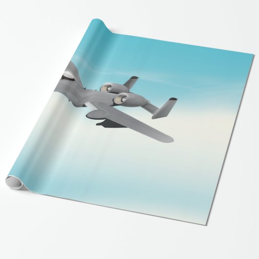 A-10 bommenwerper vliegtuig cadeaupapier (Uitgerold)