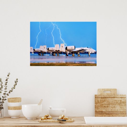 A-10 met blikseminslag poster (Keuken)