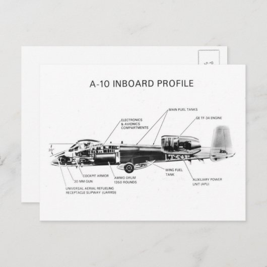A-10 Thunderbolt II Briefkaart (Voorkant / Achterkant)
