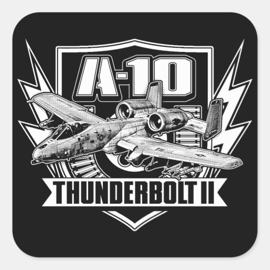 A-10 Thunderbolt II Classic Round Sticker Sticker (Voorkant)