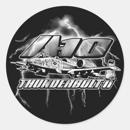 A-10 Thunderbolt II Classic Round Sticker Sticker (Voorkant)