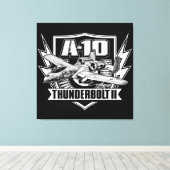 A-10 Thunderbolt II Stretched Canvas afdrukken (Insitu (Houten vloer))