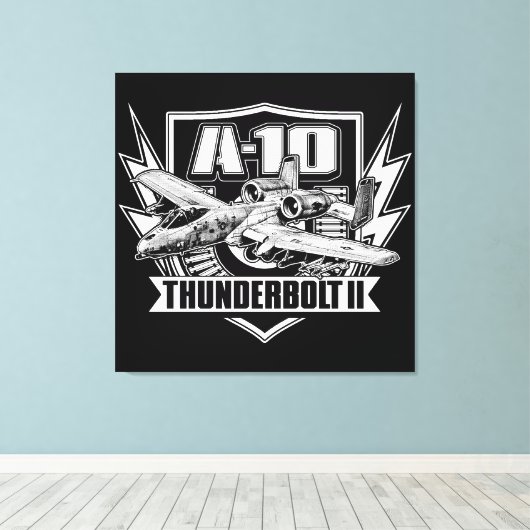 A-10 Thunderbolt II Stretched Canvas afdrukken (Insitu (Houten vloer))