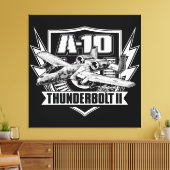 A-10 Thunderbolt II Stretched Canvas afdrukken (Insitu (Woonkamer))