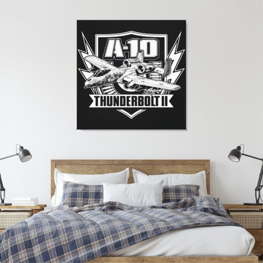 A-10 Thunderbolt II Stretched Canvas afdrukken (Insitu (Slaapkamer))