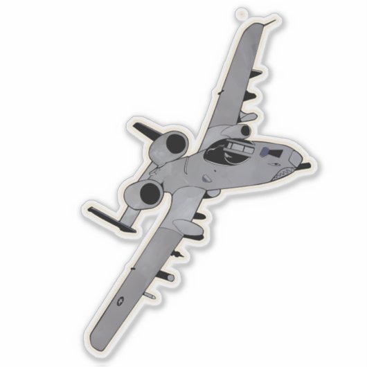 A-10 Thunderbolt II, Warthog, Aanval Vliegtuig Sticker (Voorkant)