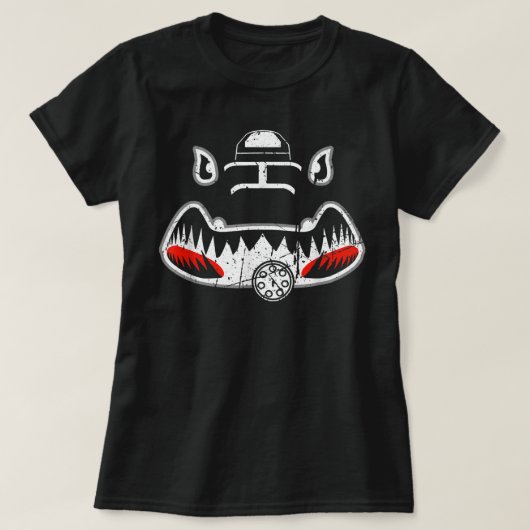 A-10 Thunderbolt II Warthog Nose Art Shark Mouth V T-shirt (Design voorkant)