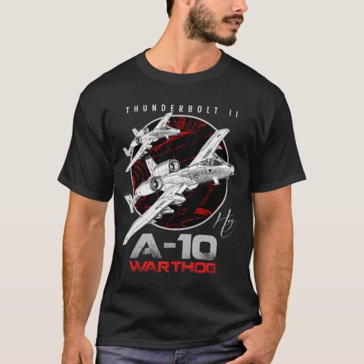 A-10 Thunderbolt II Warthog subsonisch aanvalsvlak T-shirt (Voorkant)