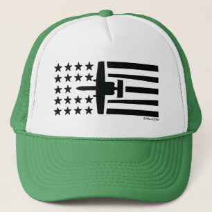 A-10 Warthog Attack Jet Black Stars Stripes Trucker Pet