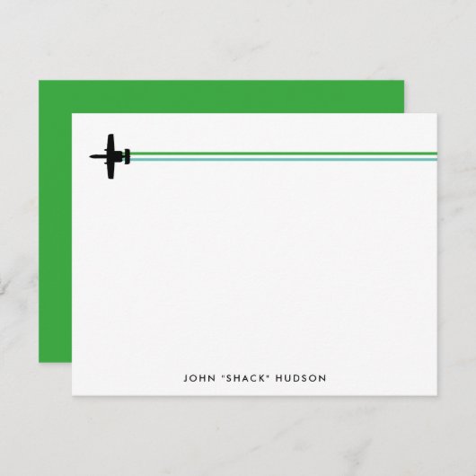 A-10 Warthog Attack Jet Striped Custom Stationery Notitiekaartje (Voorkant / Achterkant)