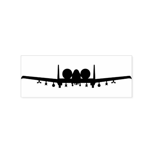 A-10 Warthog Jet Front Uitzicht houten stempel (Afrduk)