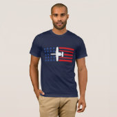 A-10 Warthog Jet Stars en Stripes Red White Blue T-shirt (Voorkant volledig)