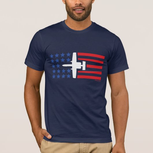 A-10 Warthog Jet Stars en Stripes Red White Blue T-shirt (Voorkant)