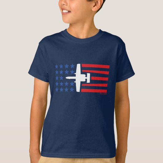 A-10 Warthog Jet Stars en Stripes Red White Blue T-shirt (Voorkant)