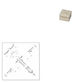 A-10 Warthog Jet Top Uitzicht Wood Stamp Rubberstempel (Gestempeld)