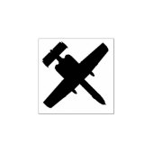 A-10 Warthog Jet Top Uitzicht Wood Stamp Rubberstempel (Afrduk)