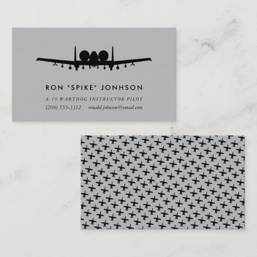 A-10 Warthog Pilot Visitekaartje (Voorkant / Achterkant)