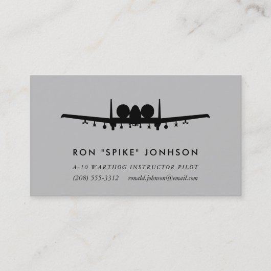 A-10 Warthog Pilot Visitekaartje (Voorkant)