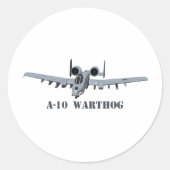 A-10 Warthog Ronde Sticker (Voorkant)