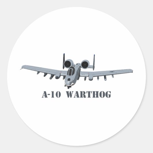 A-10 Warthog Ronde Sticker (Voorkant)