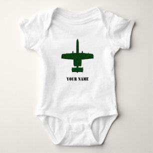 A-10 Warthog Silhouette Green Camo-vliegtuig Romper