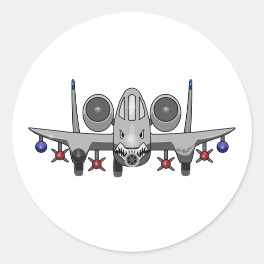 A-10 Warthogvegeiger Ronde Sticker (Voorkant)