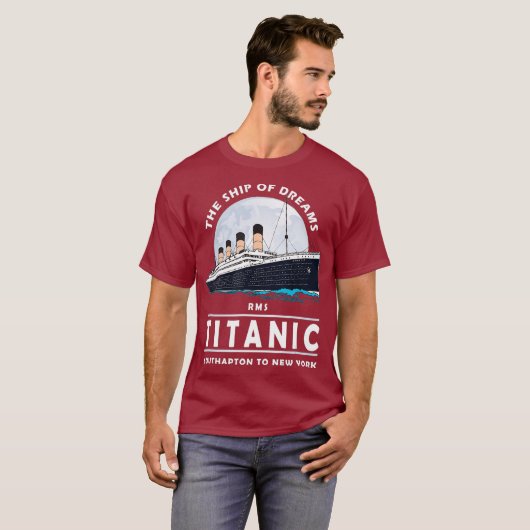 A 1912 Twitter-boot met Titanic-reisboot T-shirt (Voorkant volledig)