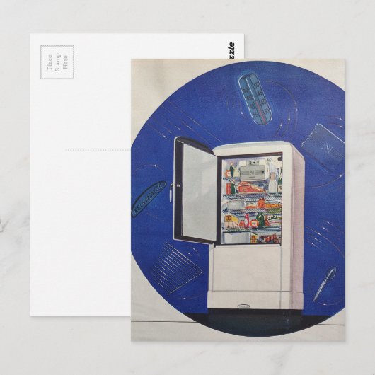 A 1930s era refrigerator ad briefkaart (Voorkant / Achterkant)