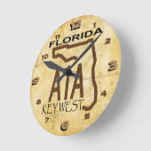 A-1-A Key West Clock Ronde Klok (Hoek)