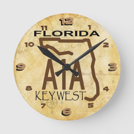 A-1-A Key West Clock Ronde Klok (Voorkant)