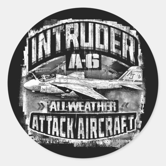 A-6 Intruder Classic Ronde Sticker Sticker (Voorkant)