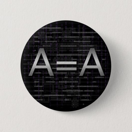 A=A Logic Objectivist Tech Button (Voorkant)