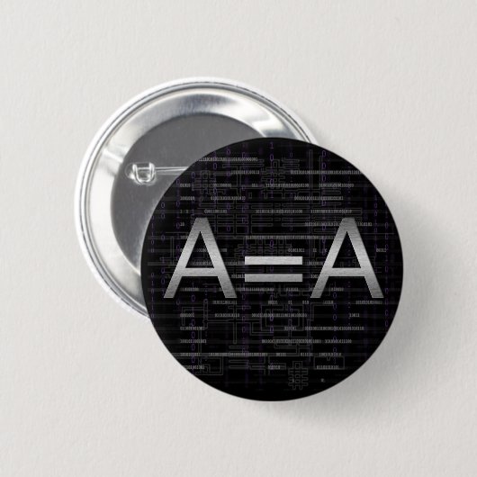 A=A Logic Objectivist Tech Button (Voorkant /achterkant)