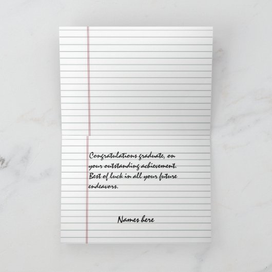 A+ Aangepaste Afstuderen-kaart Kaart (Binnen)