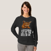 A abyssinian cat is the boss of me t-shirt (Voorkant volledig)