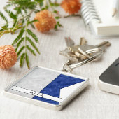 A Alfa / Alpha Nautical Signal Flag + Jouw naam Sleutelhanger (Zijkant)