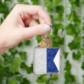 A Alfa/Alpha Waterverf Nautical Signal Maritime Sleutelhanger (Hand)