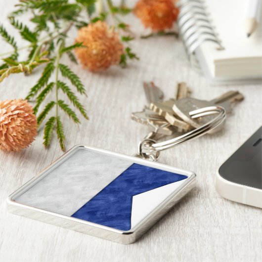 A Alfa/Alpha Waterverf Nautical Signal Maritime Sleutelhanger (Zijkant)