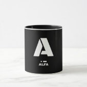 A (Alfa) NATO Fonetisch Alfabet & Morsecode Mok (Midden)