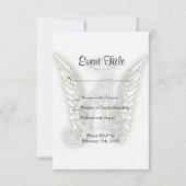 A - Angel Alphabet Initiaal Letter Wings Halo Kaart (Voorkant)