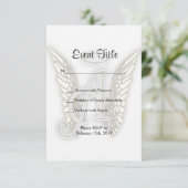 A - Angel Alphabet Initiaal Letter Wings Halo Kaart (Staand voorkant)