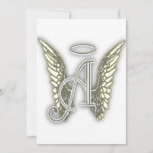 A - Angel Alphabet Initiaal Lrtter Wings Halo Kaart (Achterkant)